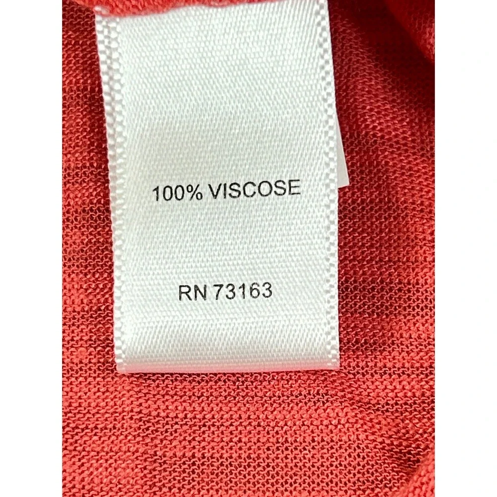 Cable & Gauge Tank Top Women 3X Coral Pink Sharkbite Hem Basic Sleeveless Slub